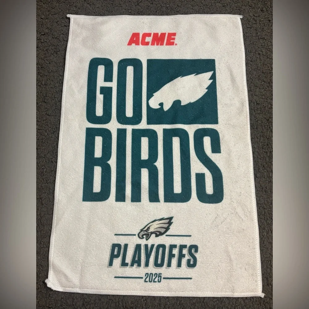 Philadelphia Eagles Rally Towel 2025 Playoffs 49ers Game 1/11/26 Go Birds 12x18”